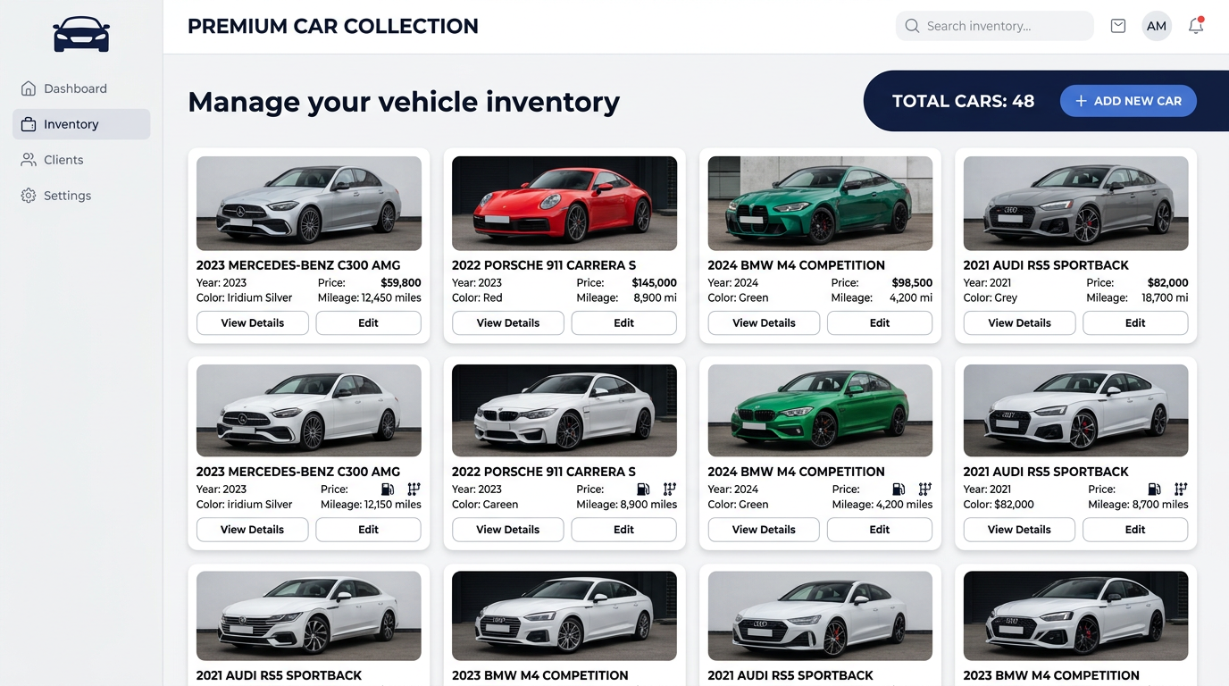 Premium Car Collection — Vehicle inventory