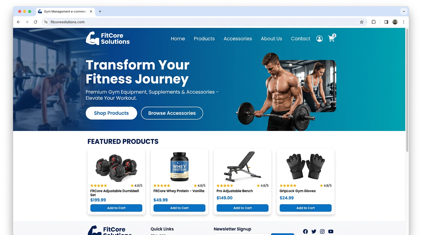 Gym Management — Premium fitness equipment & accessories
