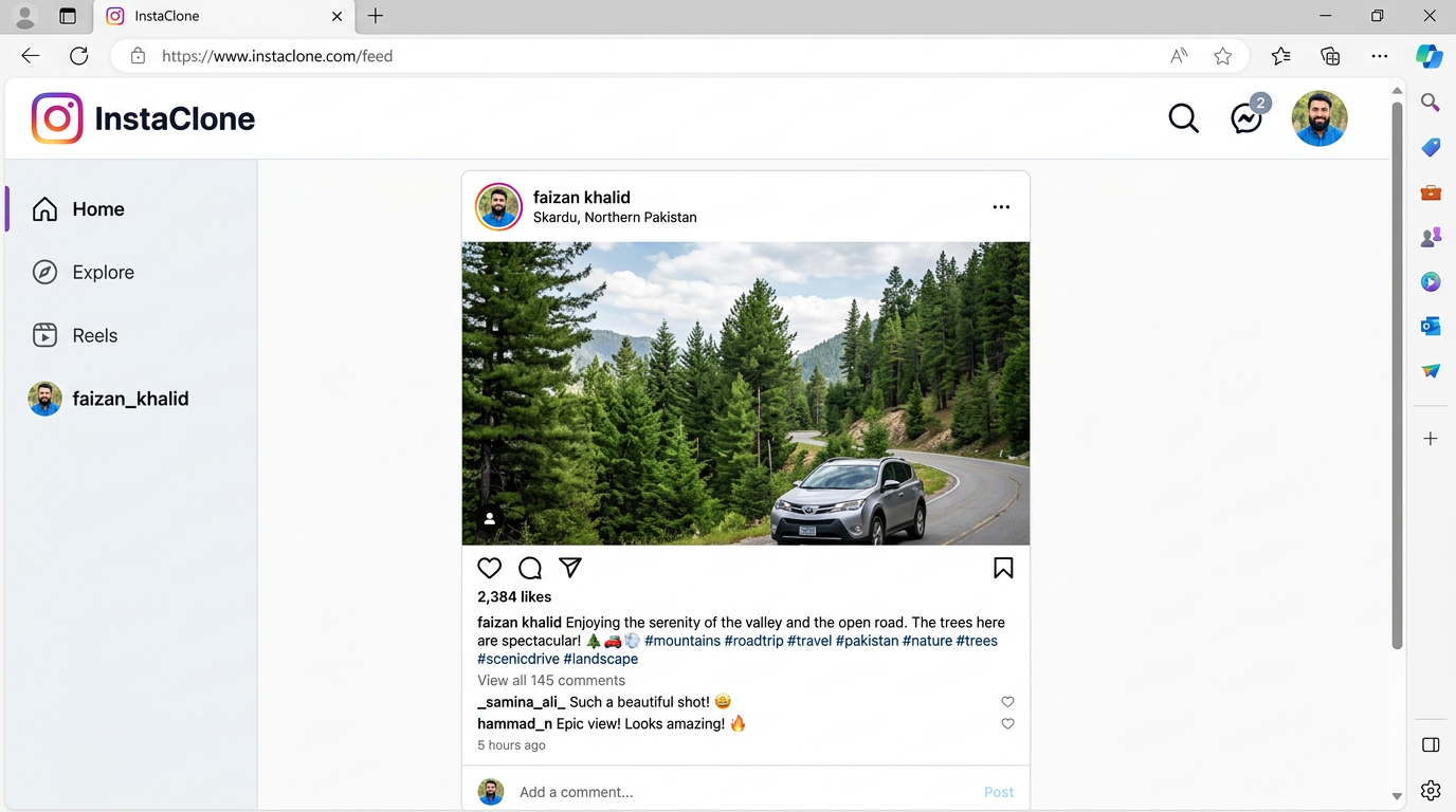 Instagram Clone — Posts, feed, profile