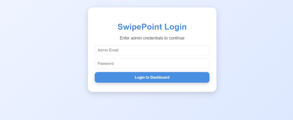 SwipePoint Django admin login dashboard