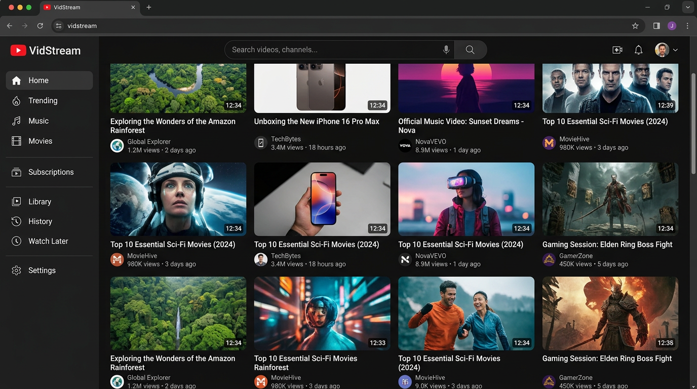 YouTube Clone — Video streaming platform